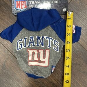 NFL NY Giants Dog Team Hoodie T-Shirt NWT XS *Benefits Animal Rescue* 🐶❤️